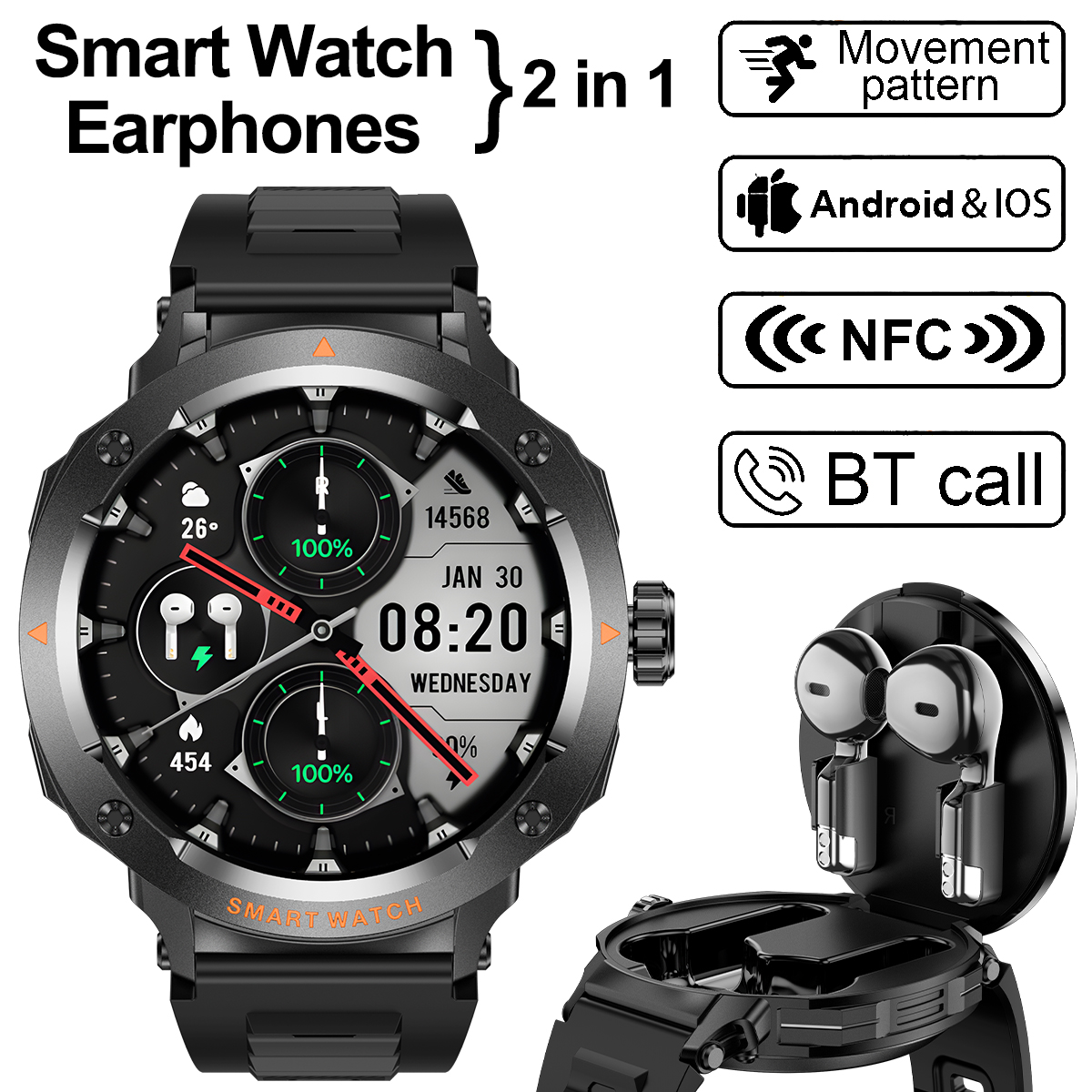 Luxury Watch In The World - NFC Smart Watch Wireless Earphone 2
