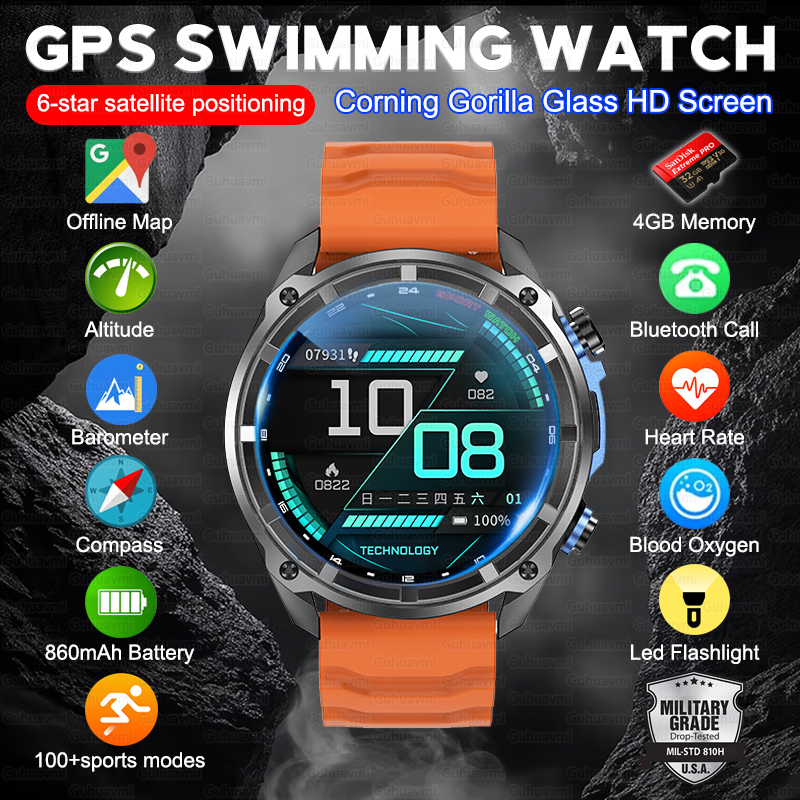 Gmt Dual Timezone Watch - New 4GB Memory Dual-Band GPS Military