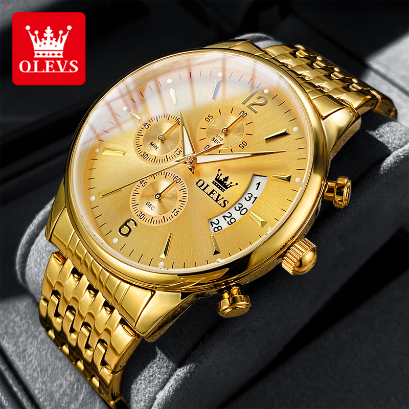 Luxury Watch And Bracelet - OLEVS luxury brand men's watches Chronograph