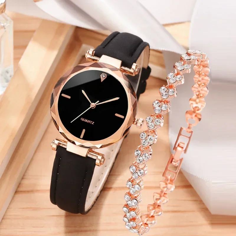 Luxury Watch For Girls - 2PCS Set Luxury Watch Women Bracelet