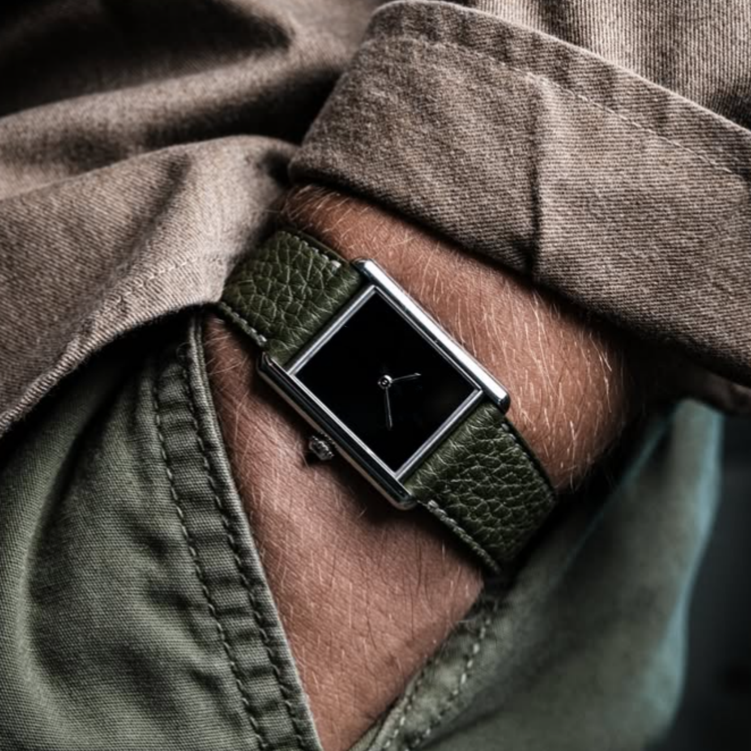 Luxury Watch All Black - CILOA Black Square Tank Watch for