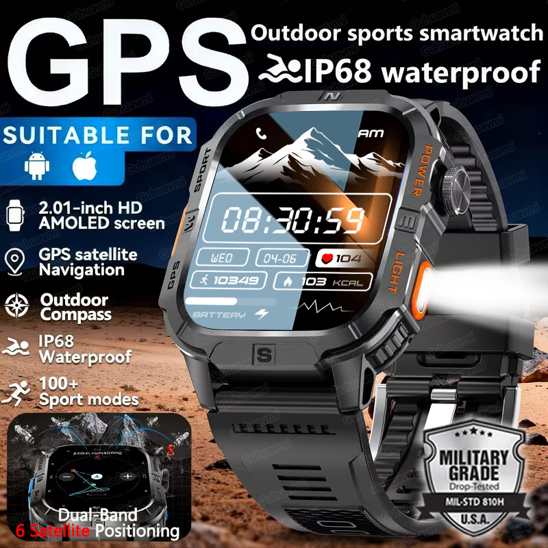 Gmt Dual Timezone Watch - 2026 New Men Military GPS SmartWatch