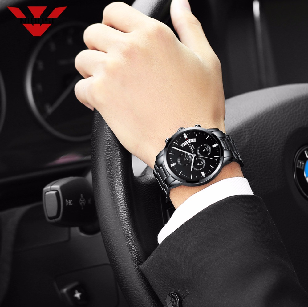 NIBOSI Stainless Steel Black Q - Luxury Watch Magazine ulasan dan harga
