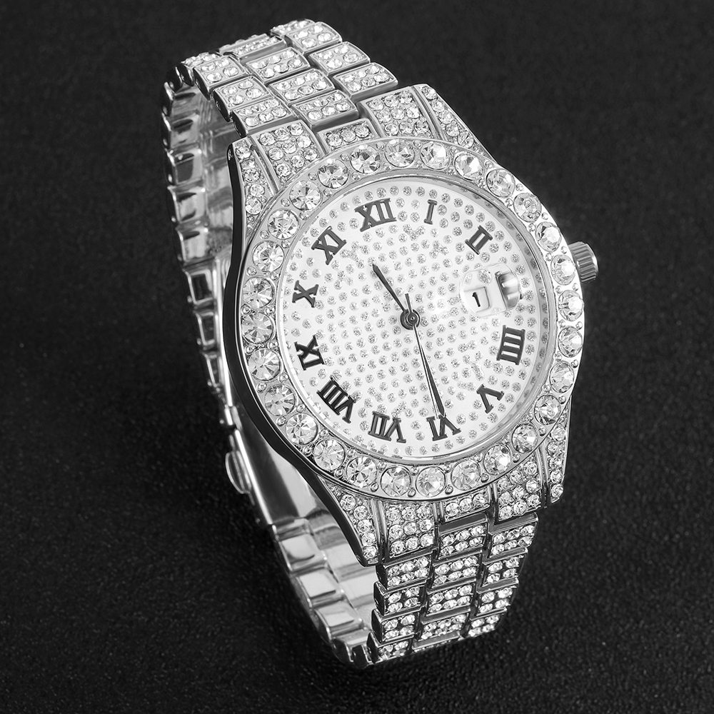 1 Hip-hop Full Diamond Silver  - Luxury Watch Safe ulasan dan harga