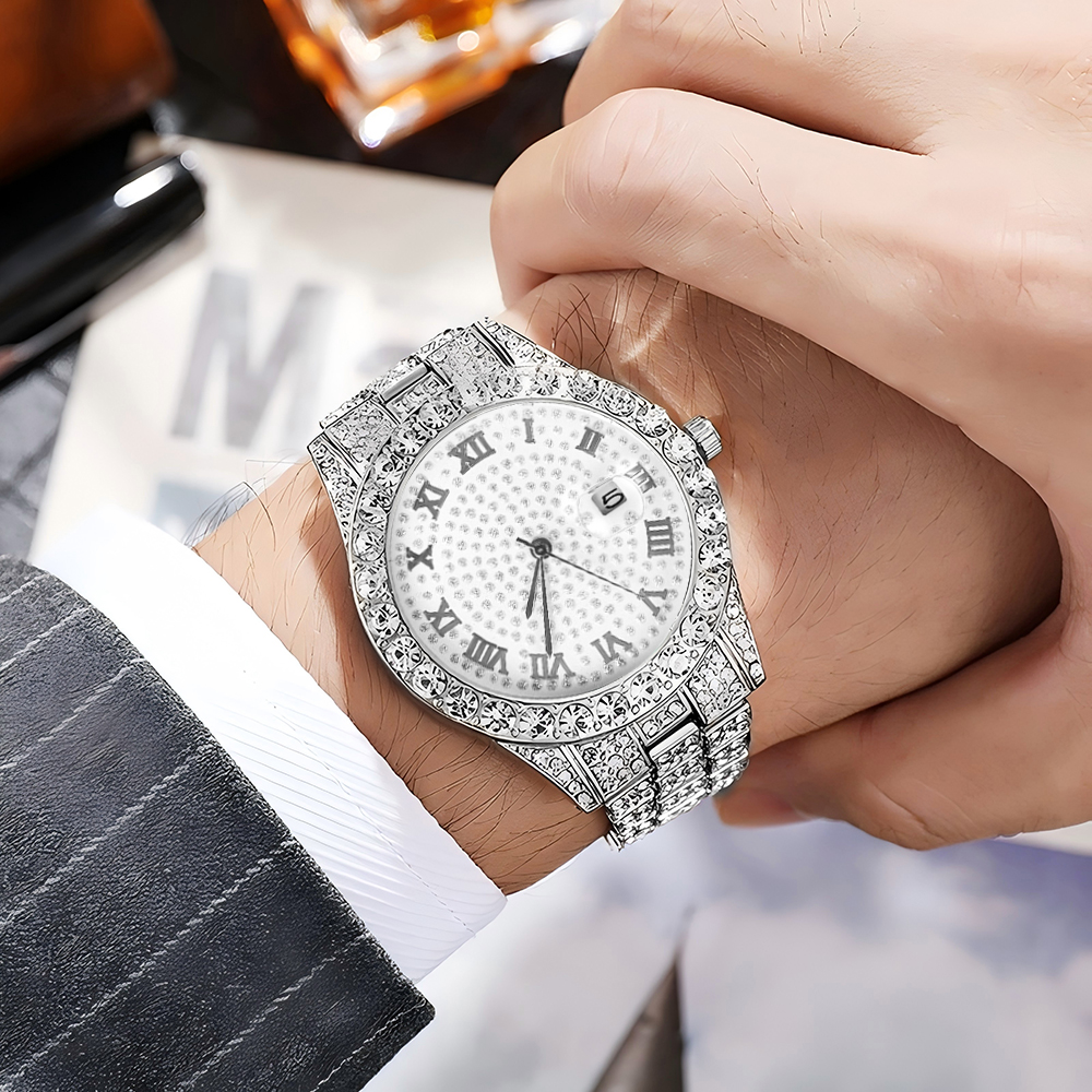 1 Hip-hop Full Diamond Silver  - Luxury Watch Safe ulasan dan harga