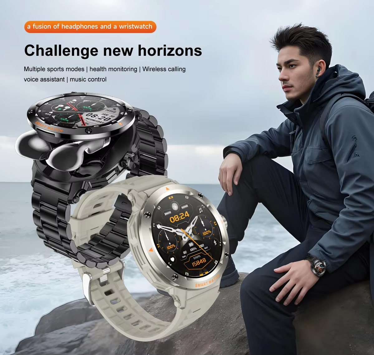 NFC Smart Watch Wireless Earph - Luxury Watch In The World ulasan dan harga