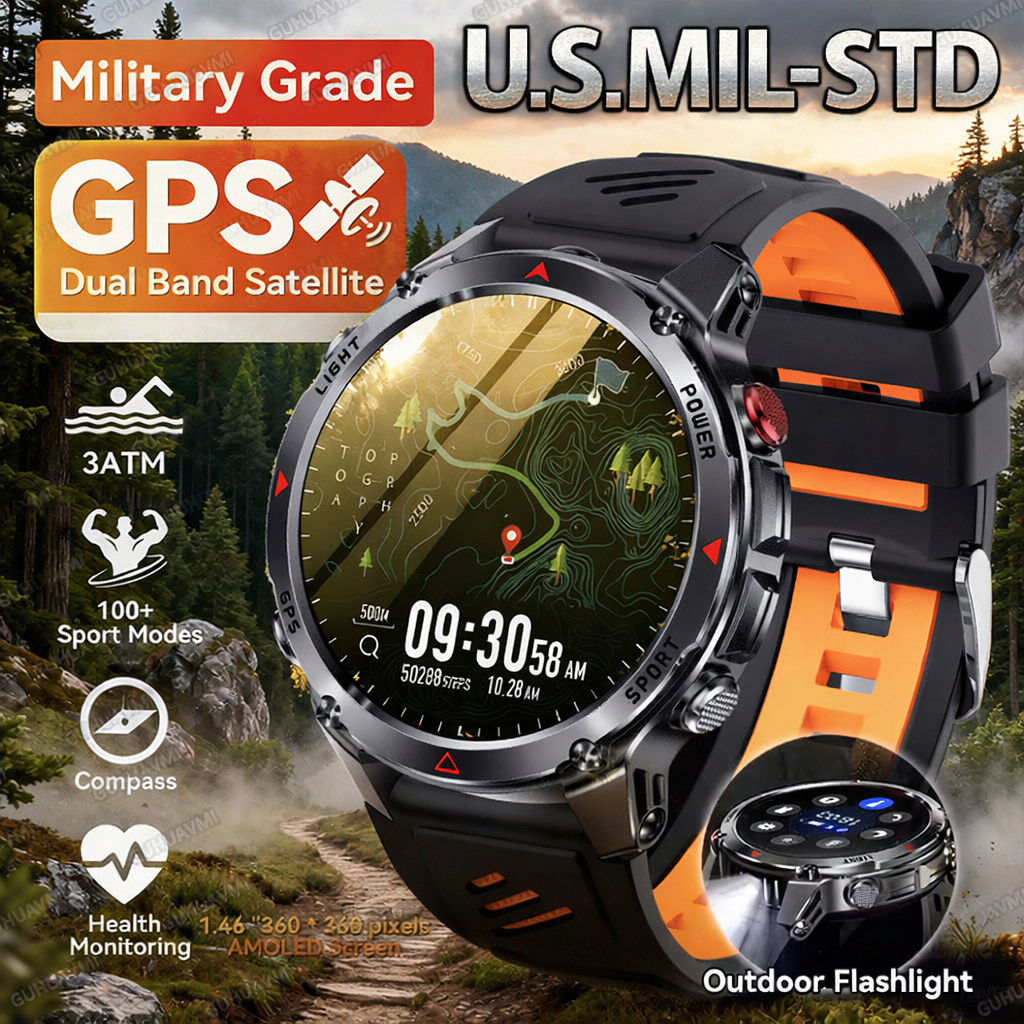 2026 New Outdoor Military GPS  - Gmt Dual Timezone Watch ulasan dan harga