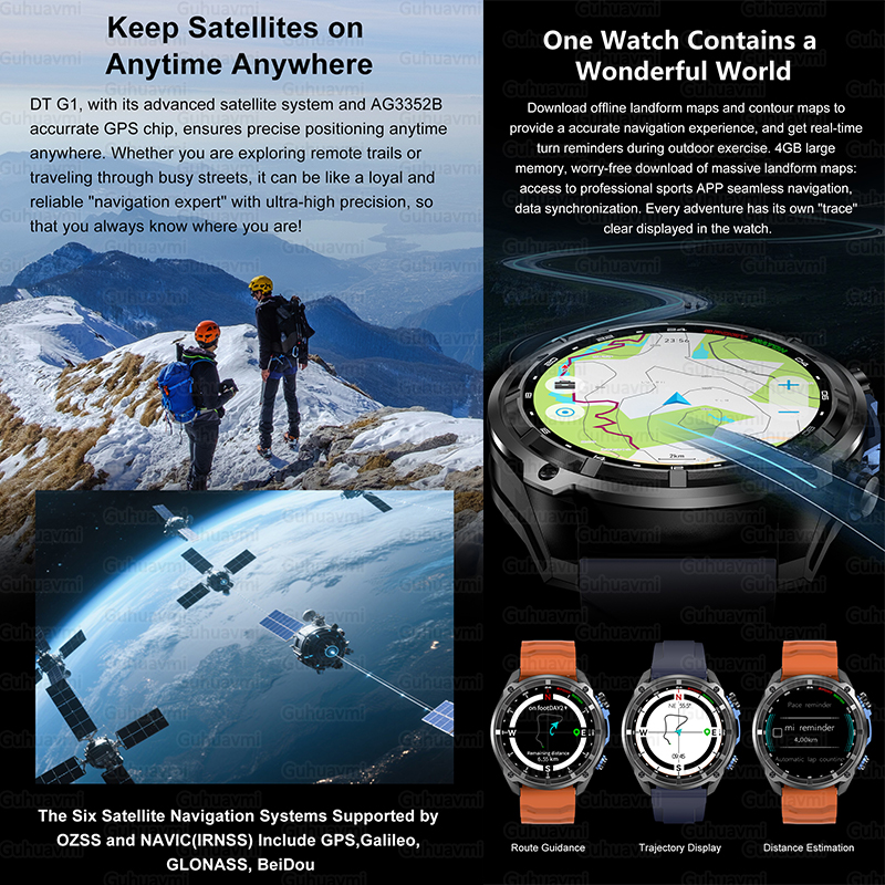 New 4GB Memory Dual-Band GPS M - Gmt Dual Timezone Watch ulasan dan harga