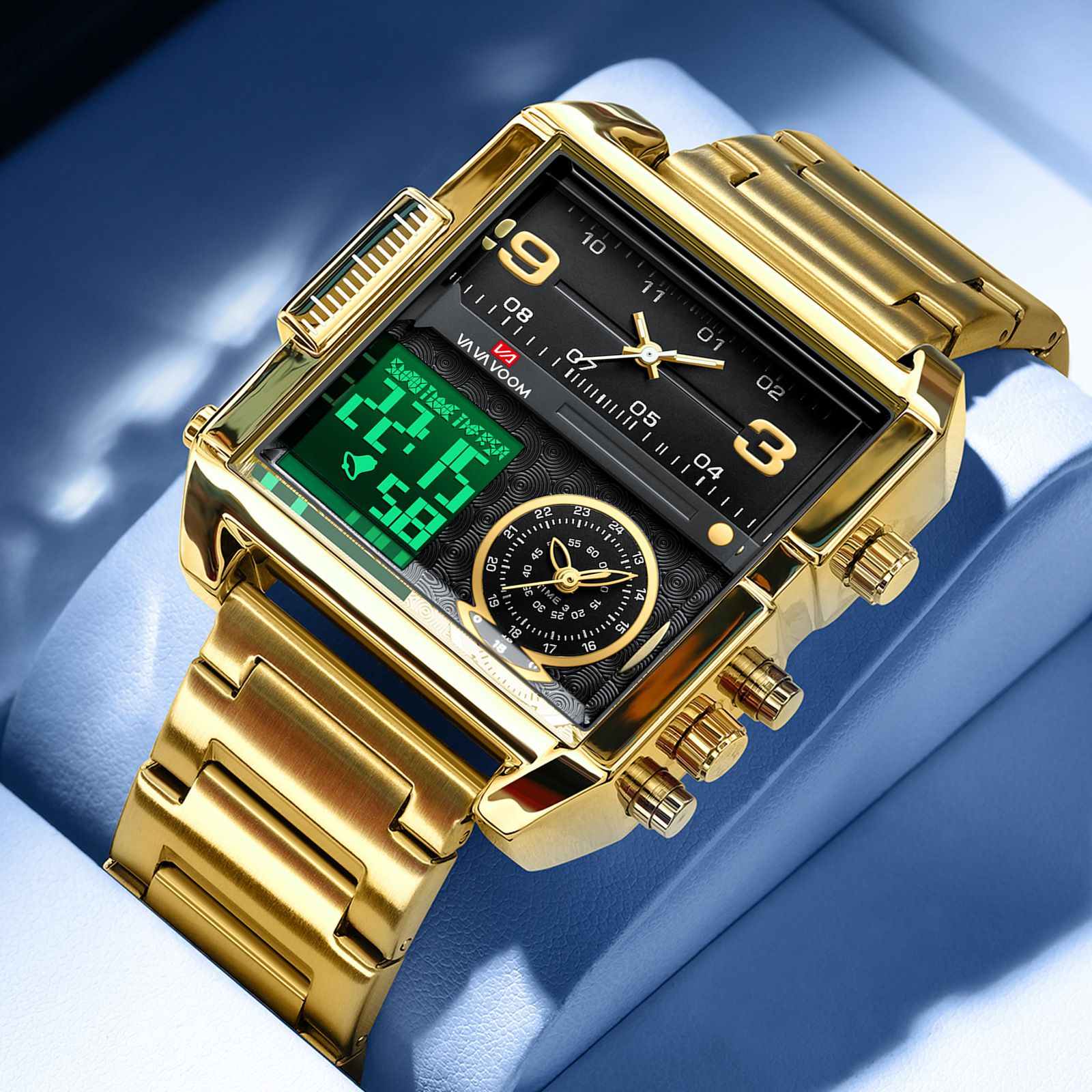 Dual Display Men Sports Watche - Luxury Watch All Black ulasan dan harga
