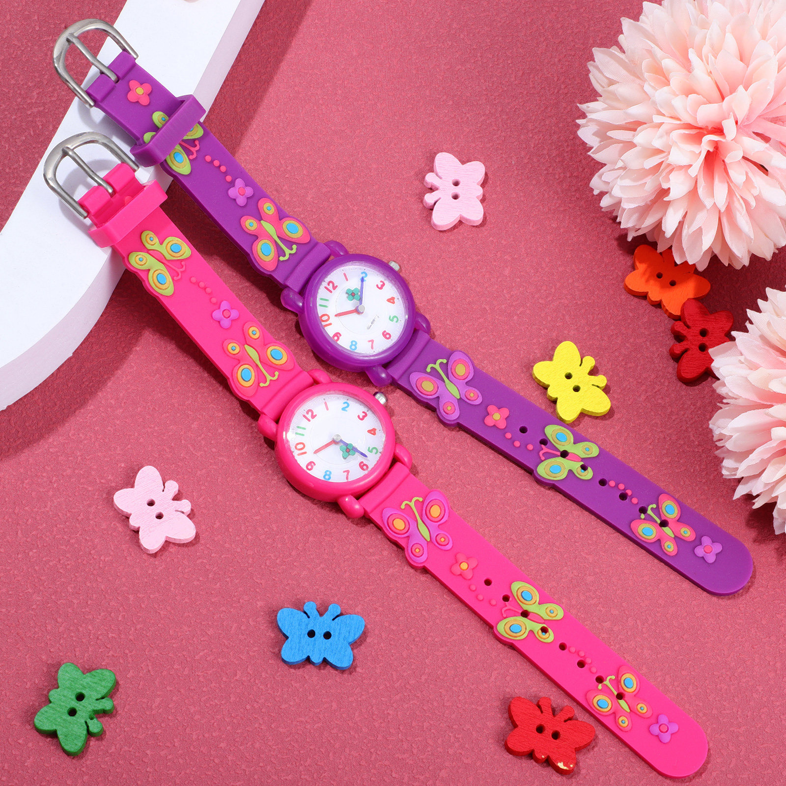 2Pcs Cartoon Waterproof Kids W - Luxury Watch With Arabic Numerals ulasan dan harga