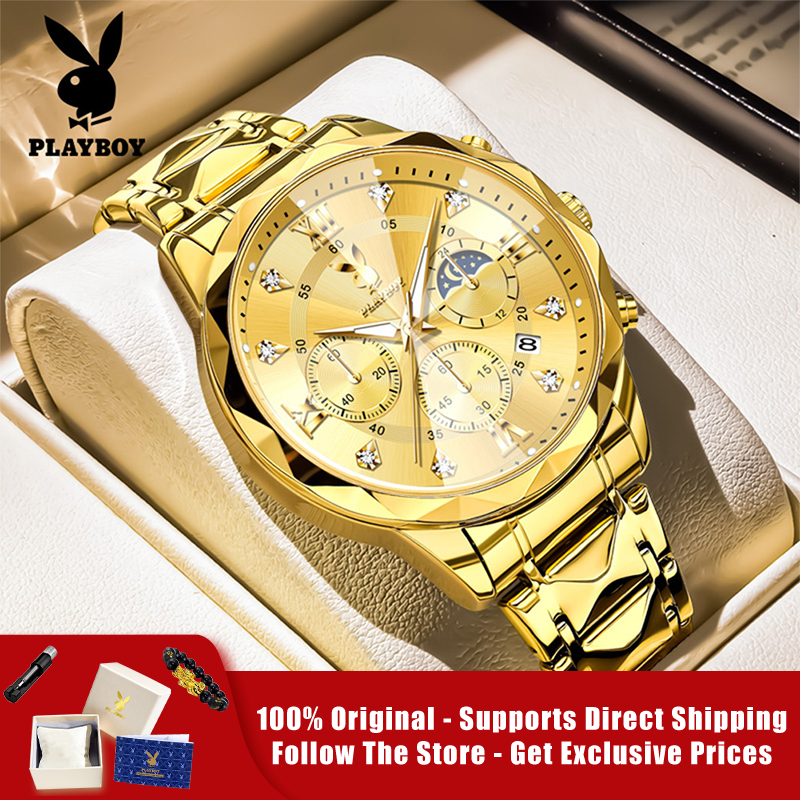 PLAYBOY 3088 Brand original au - Luxury Watch Moon Phase ulasan dan harga