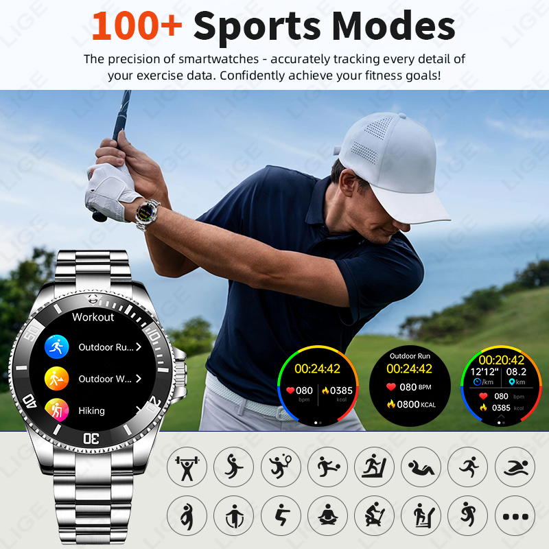 LIGE Business Smart Watch Men  - Luxury Watch In The World ulasan dan harga