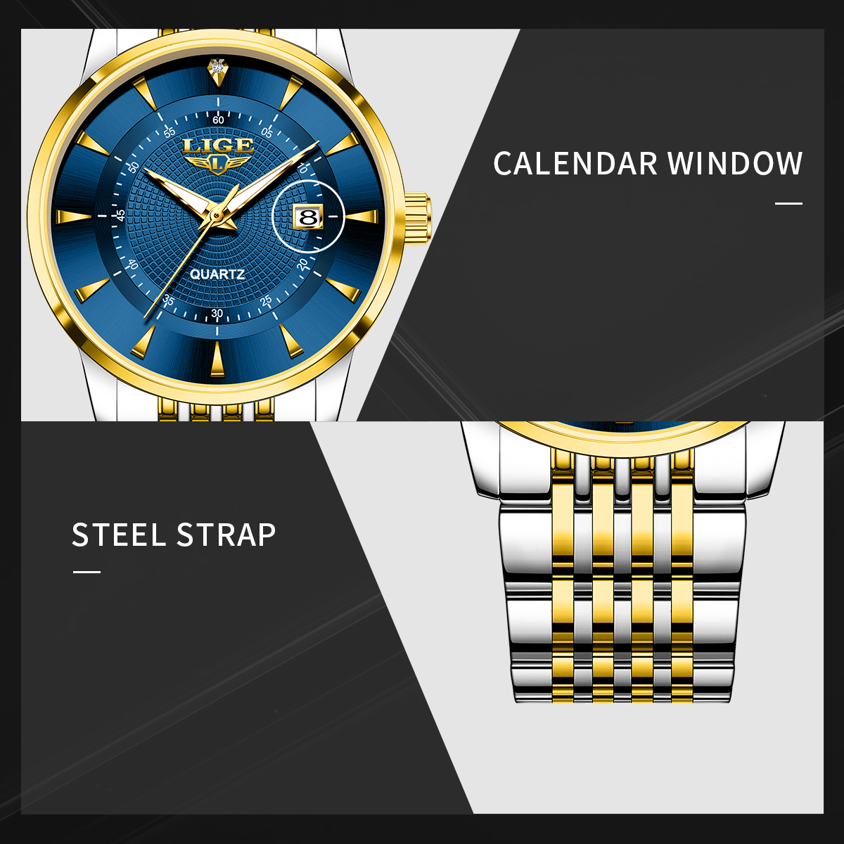 LIGE New 2025 Luxury Man Watch - Luxury Watch And Bracelet ulasan dan harga