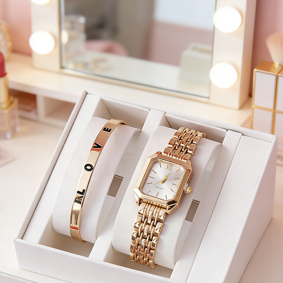 2PCS/set Luxury Women's Quartz - Luxury Watch For Girls ulasan dan harga