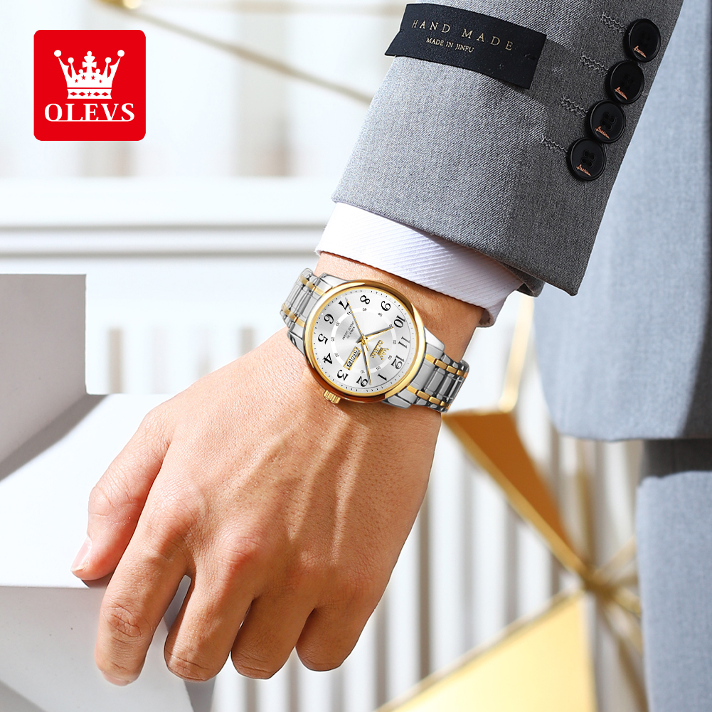 OLEVS Casual fashion men's wat - Luxury Watch With Arabic Numerals ulasan dan harga