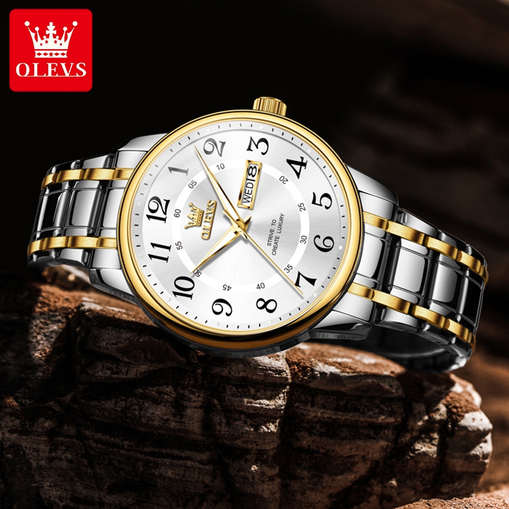 OLEVS Casual fashion men's wat - Luxury Watch With Arabic Numerals ulasan dan harga