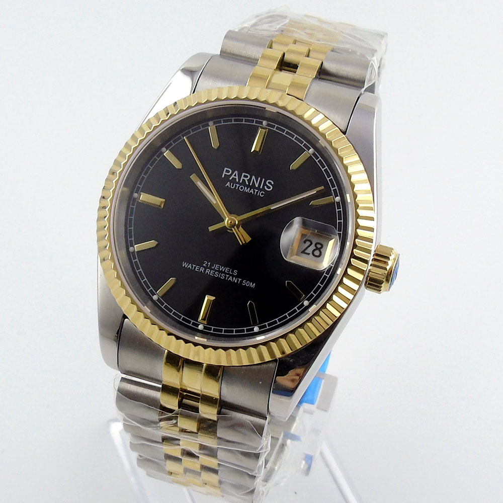 Parnis 36mm Mens Automatic Wat - Luxury Watch All Black ulasan dan harga