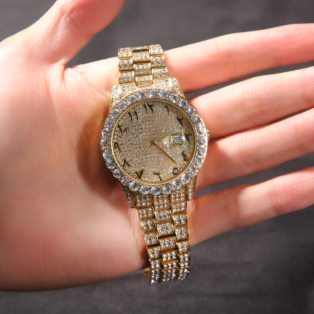 THE HIP HOP Big Dial Full Iced - Luxury Watch With Arabic Numerals ulasan dan harga