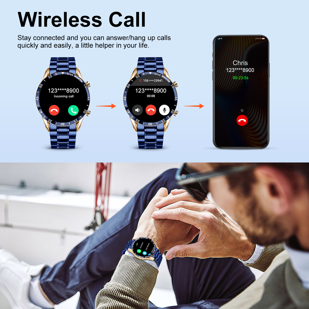 LIGE Smart Watch Men Fashion F - Luxury Watch In The World ulasan dan harga