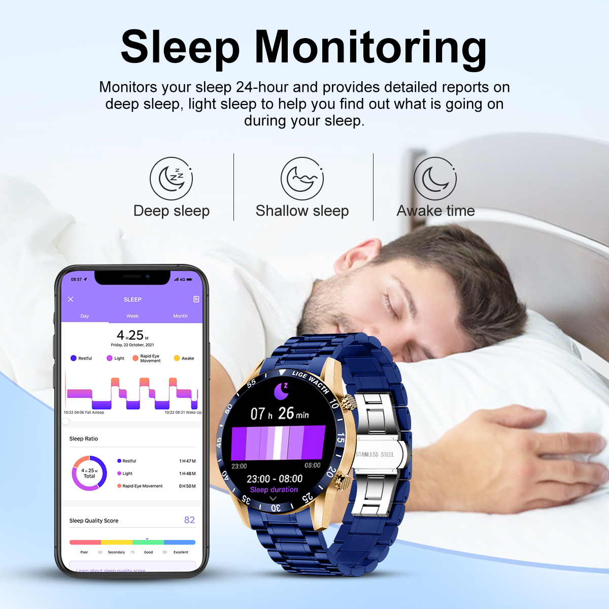 LIGE Smart Watch Men Fashion F - Luxury Watch In The World ulasan dan harga