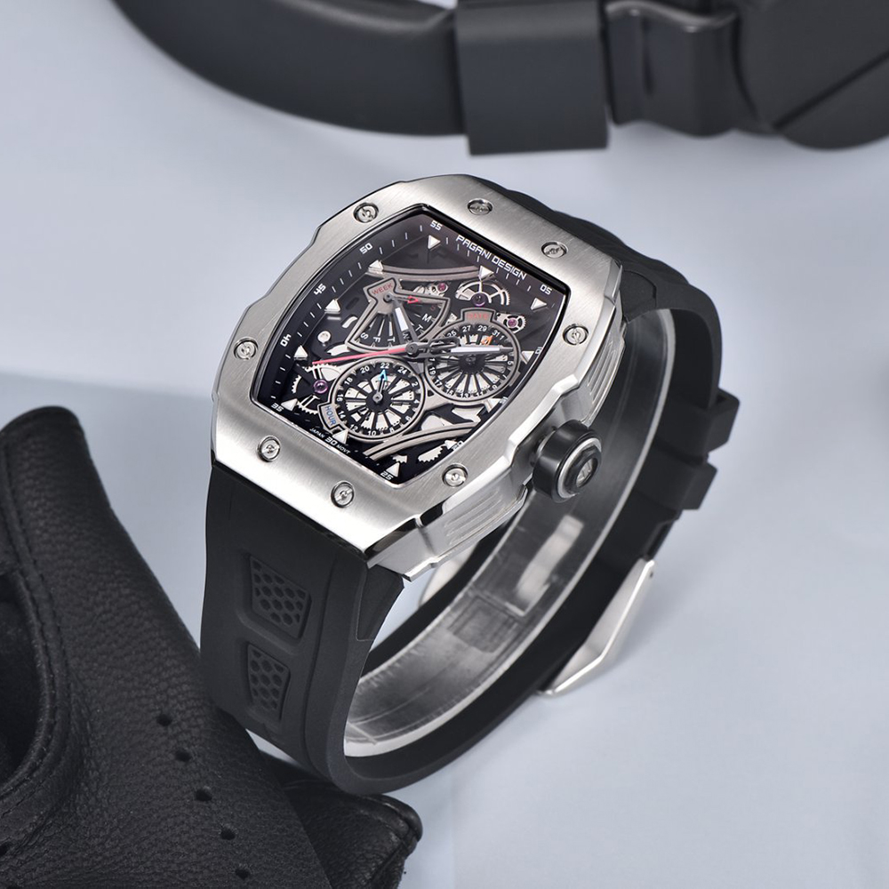 PAGANI DESIGN Black Silicone w - Luxury Watch All Black ulasan dan harga