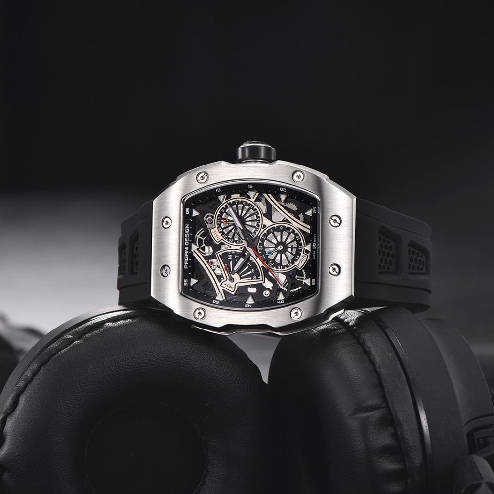 PAGANI DESIGN Black Silicone w - Luxury Watch All Black ulasan dan harga