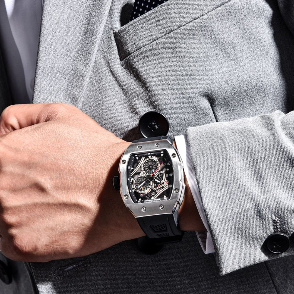 PAGANI DESIGN Black Silicone w - Luxury Watch All Black ulasan dan harga