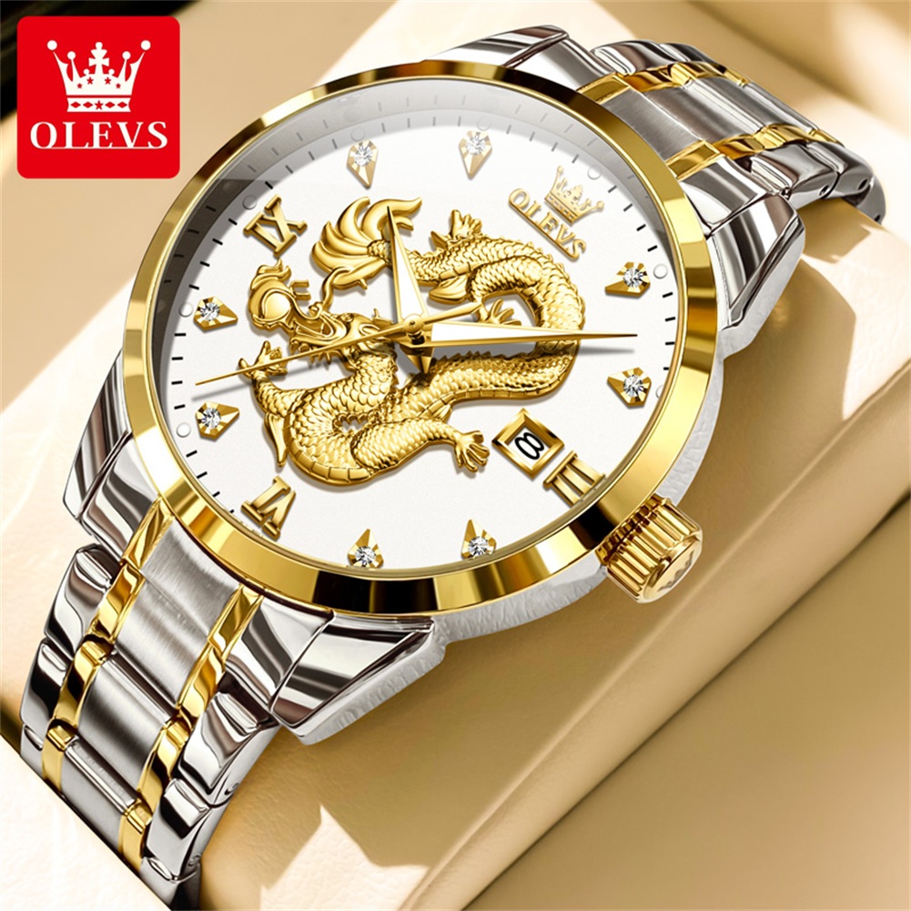 OLEVS Fashion China Loong Drag - Luxury Watch In China ulasan dan harga