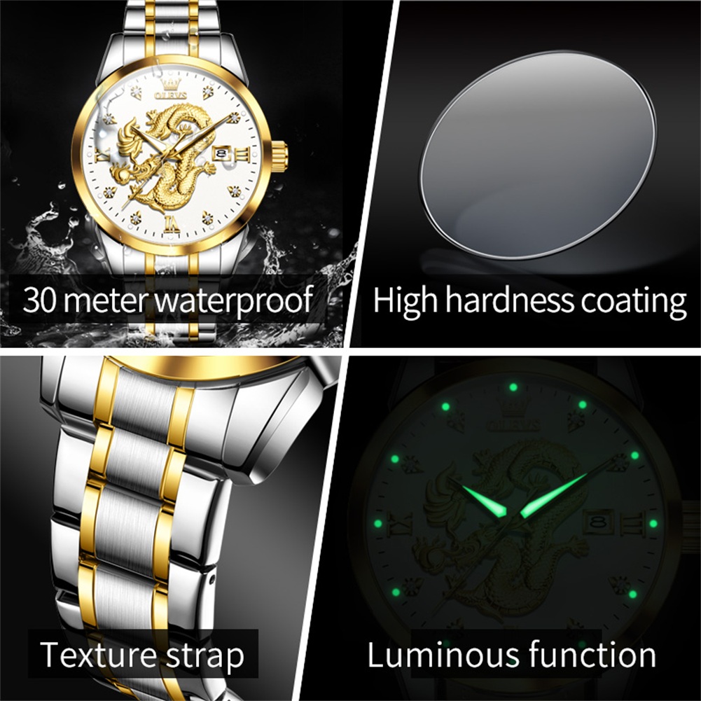 OLEVS Fashion China Loong Drag - Luxury Watch In China ulasan dan harga