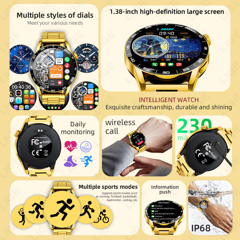 LIGE Luxury Smart Watch For Ma - Luxury Watch In The World ulasan dan harga