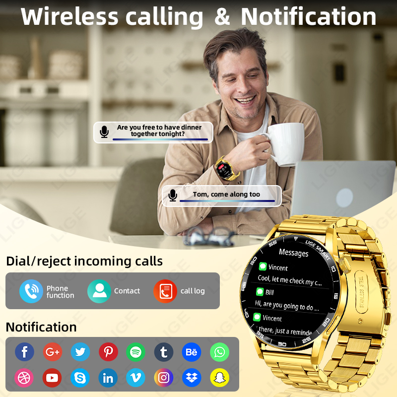 LIGE Luxury Smart Watch For Ma - Luxury Watch In The World ulasan dan harga