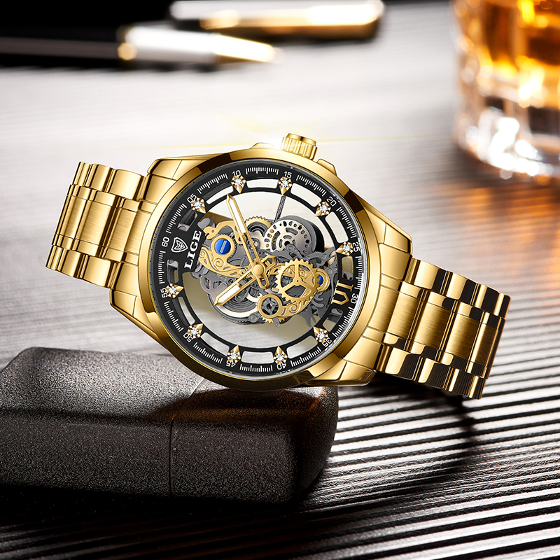 2026 LIGE Men Watch Skeleton A - Luxury Watch Magazine ulasan dan harga