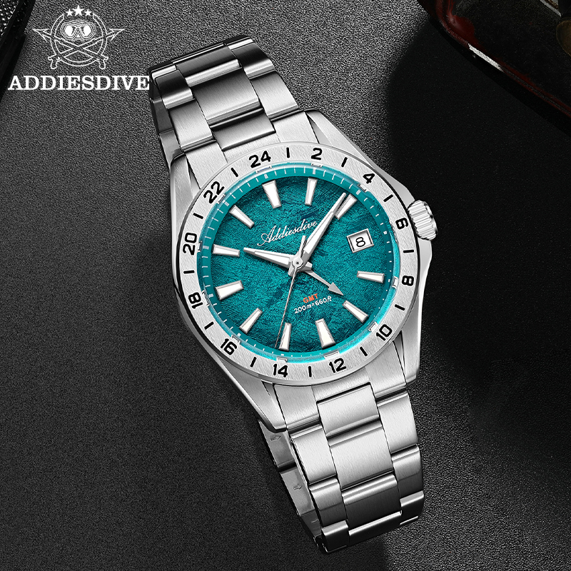 ADDIESDIVE New Quartz Watches  - Gmt Dual Timezone Watch ulasan dan harga
