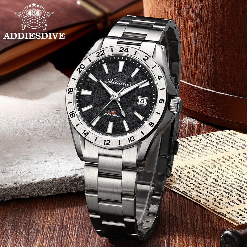 ADDIESDIVE Elegant Business Me - Gmt Dual Timezone Watch ulasan dan harga
