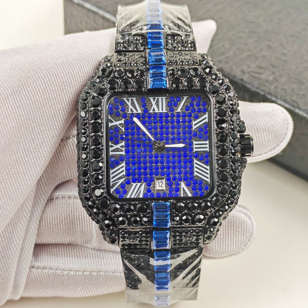 Black High Quality Hip Hop Ice - Luxury Watch All Black ulasan dan harga