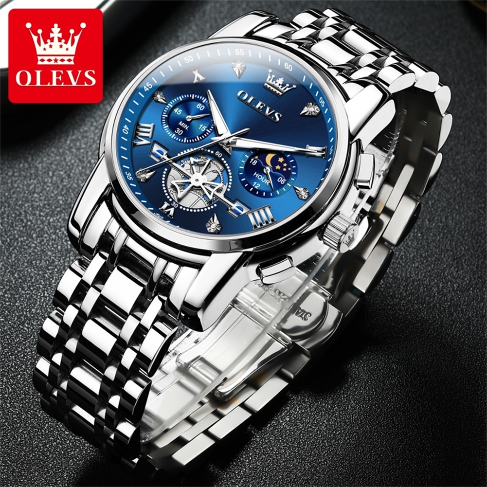 OLEVS 2856 Brand original auth - Luxury Watch Moon Phase ulasan dan harga