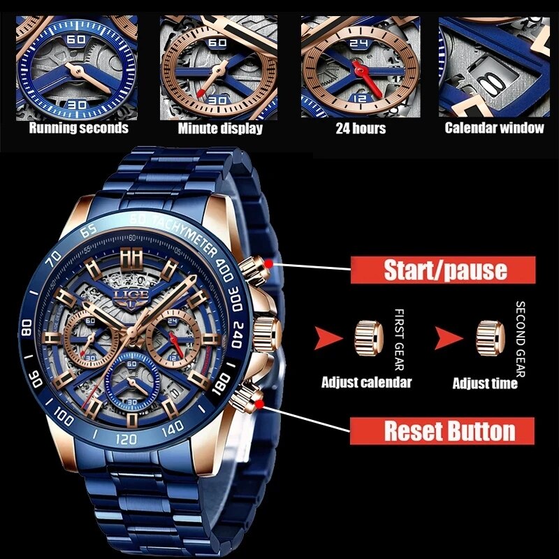 LIGE 2024 New Men Watch Top Br - Luxury Watch Magazine ulasan dan harga