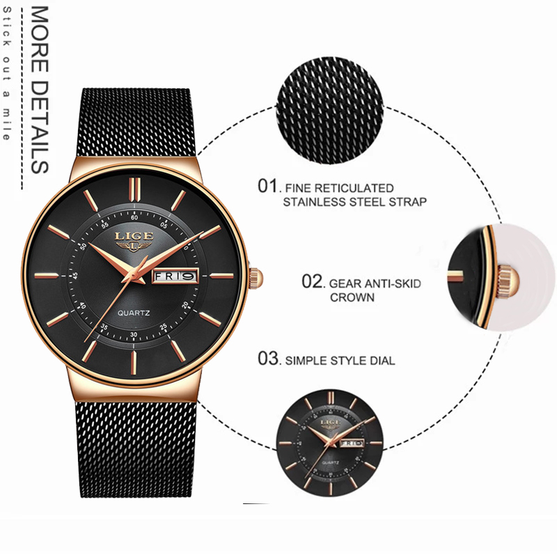 LIGE Women Watches Luxury Bran - Luxury Watch Safe ulasan dan harga
