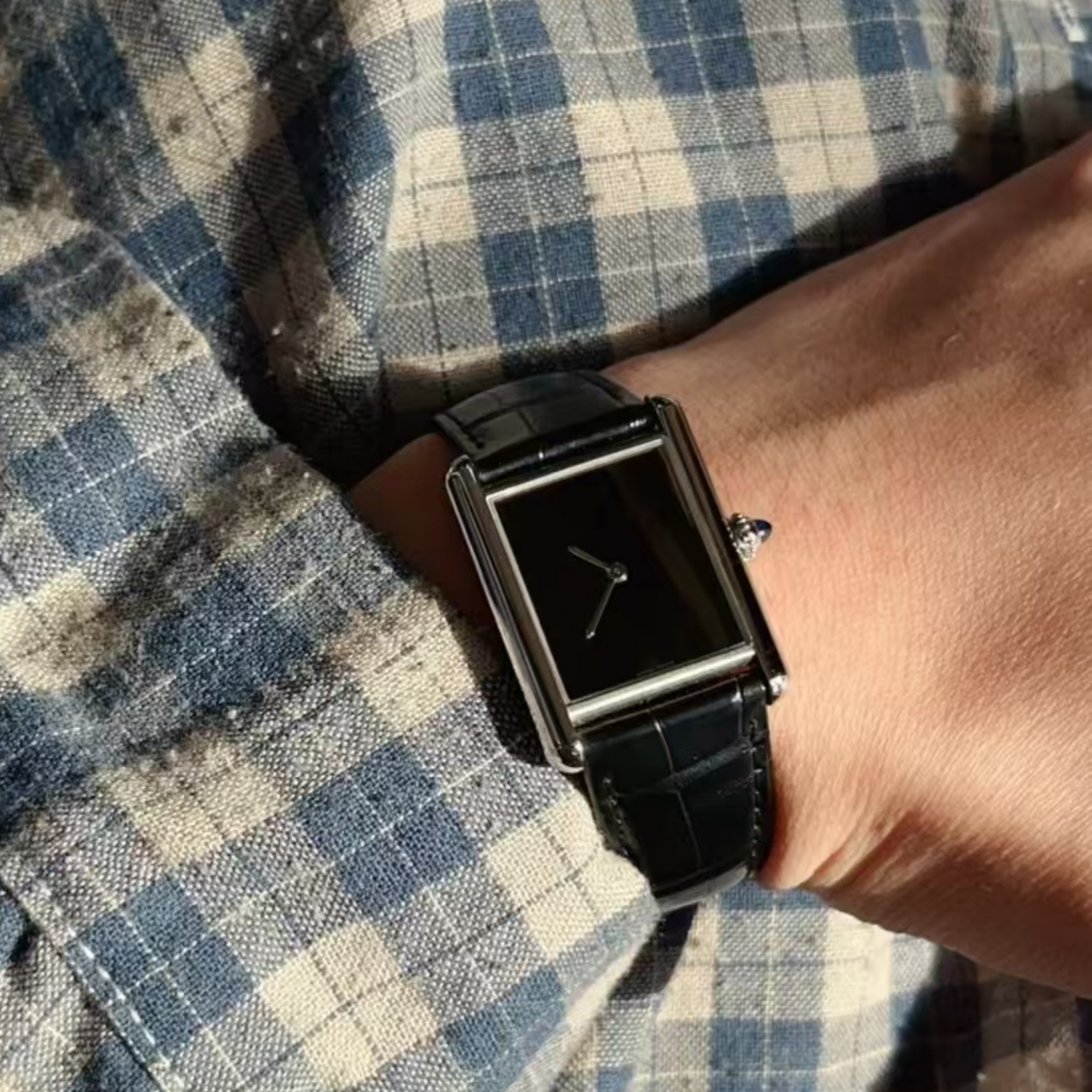 CILOA Black Square Tank Watch  - Luxury Watch All Black ulasan dan harga