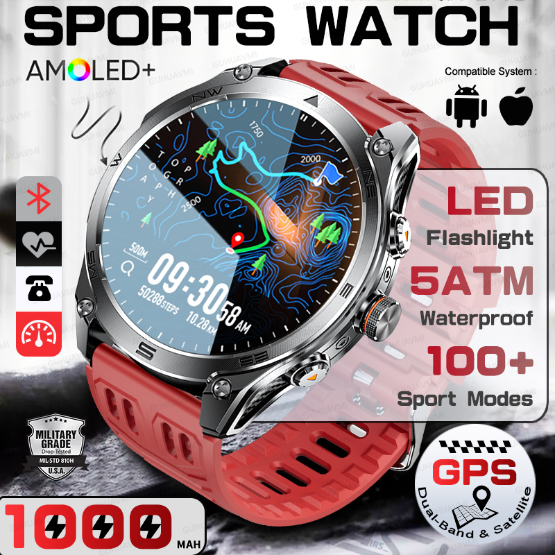 Tactical GPS Smart Watch Milit - Gmt Dual Timezone Watch ulasan dan harga