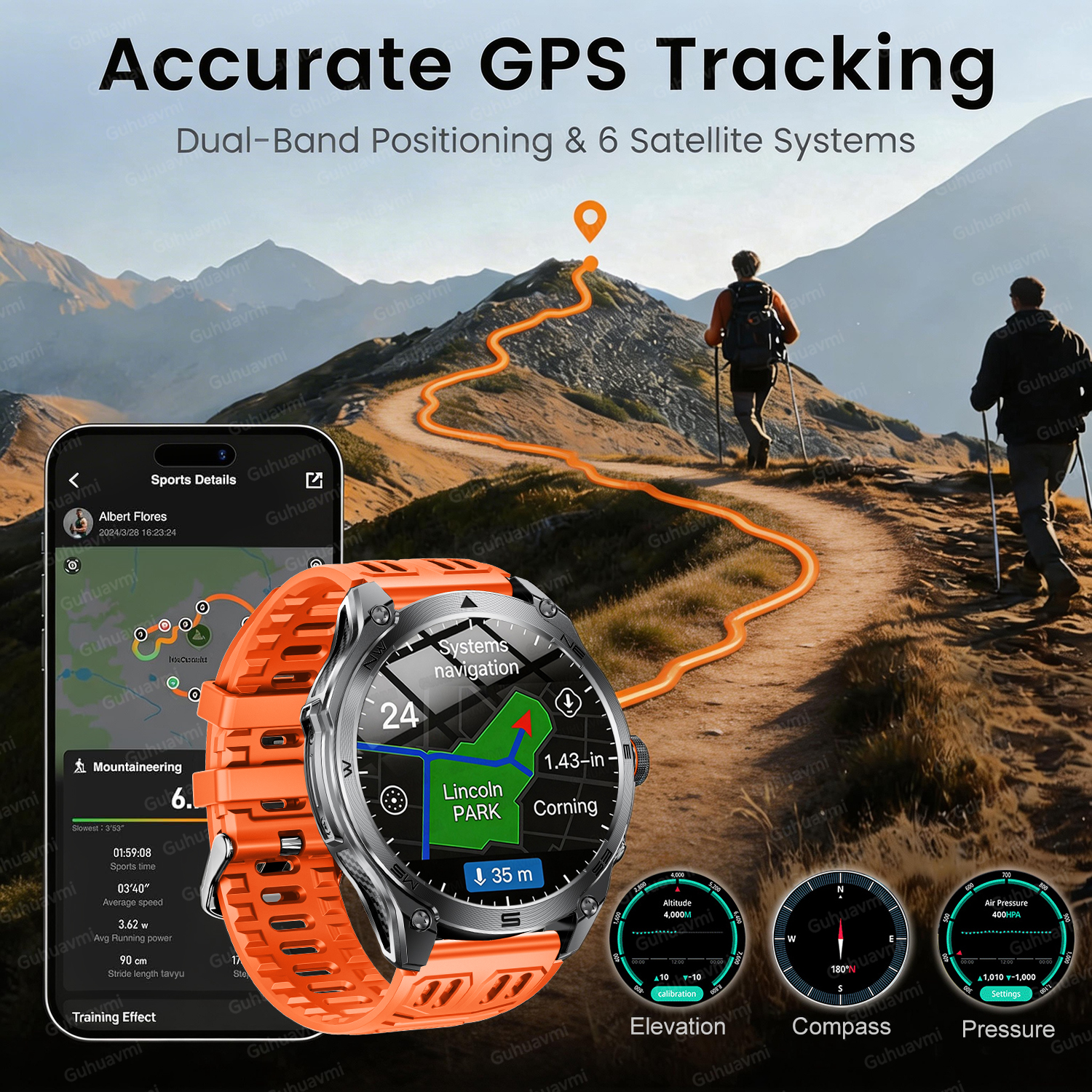 Tactical GPS Smart Watch Milit - Gmt Dual Timezone Watch ulasan dan harga