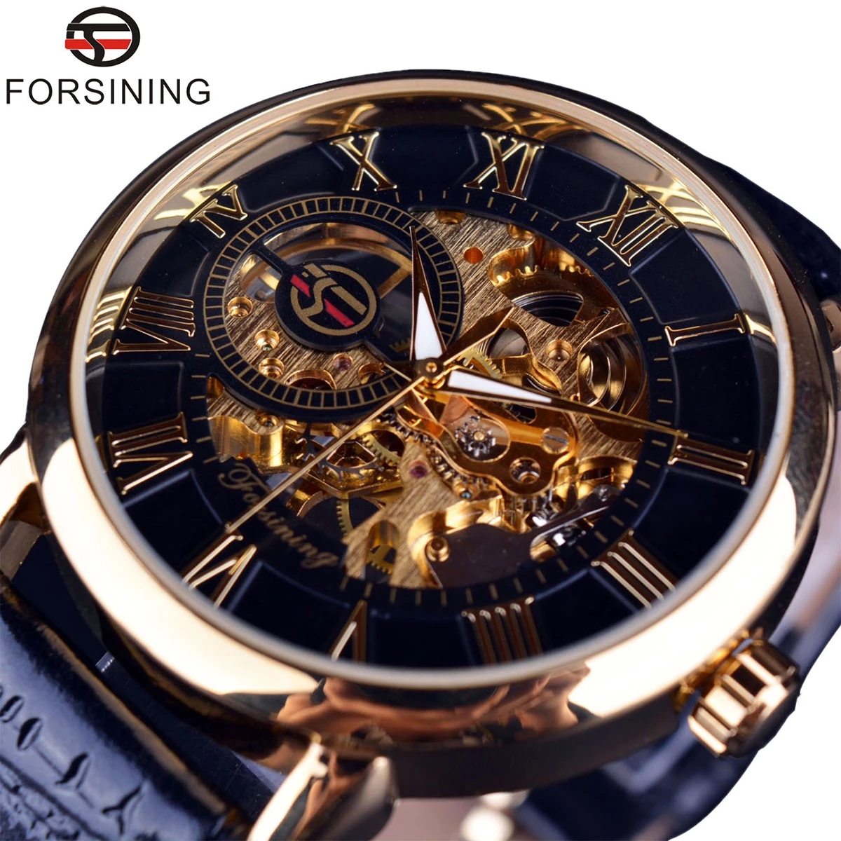 Forsining 3d Logo Design Hollo - Luxury Watch All Black ulasan dan harga