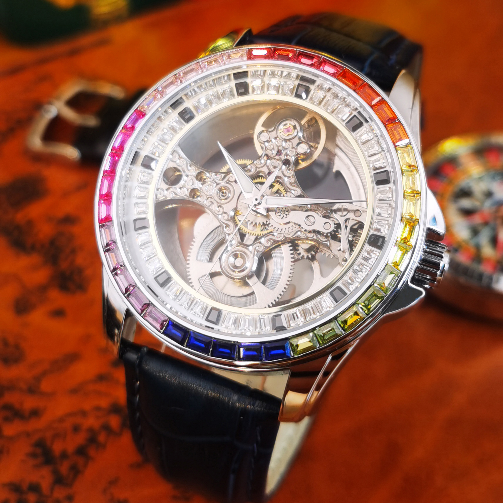 AOKULASIC Luxury Skeleton Auto - Luxury Watch All Black ulasan dan harga