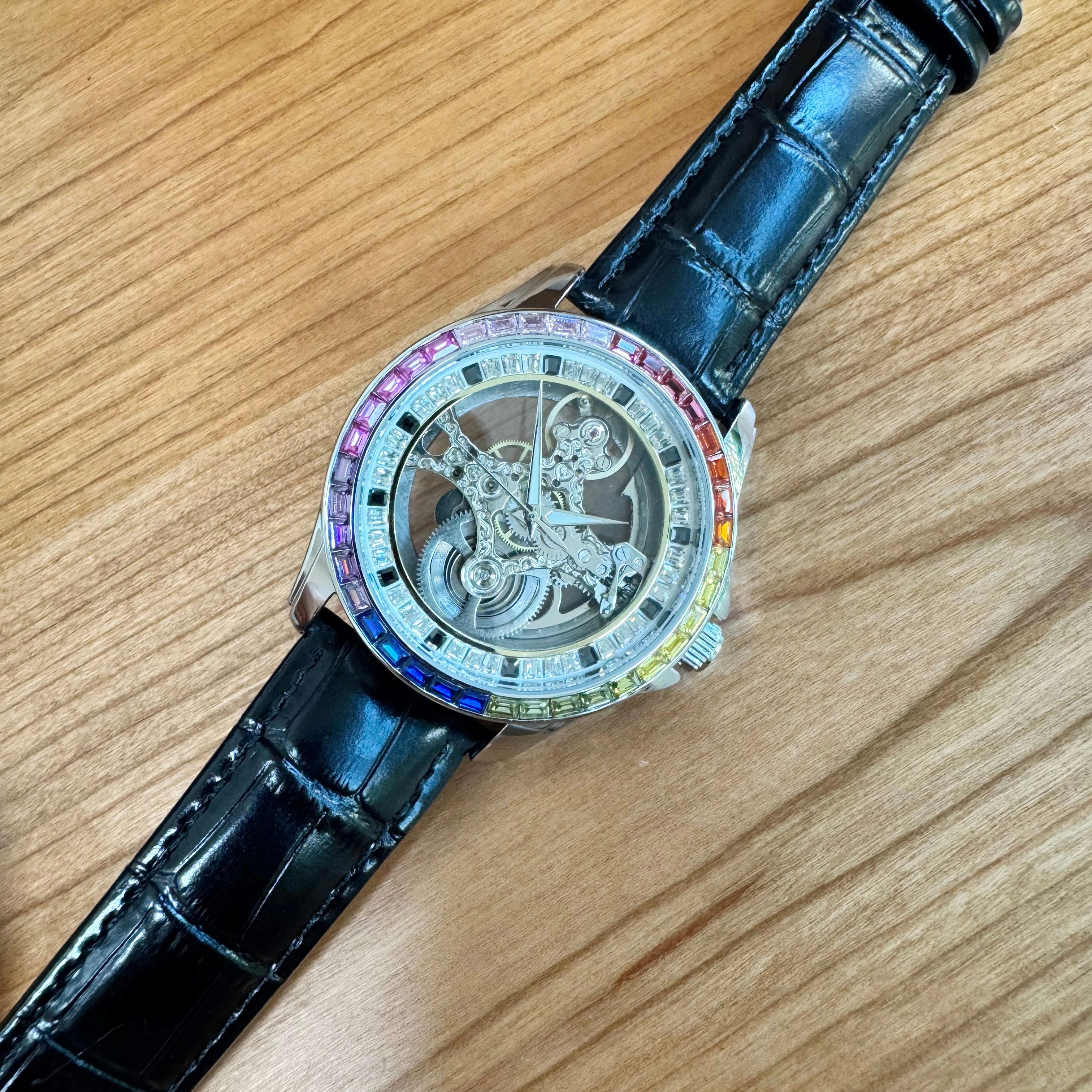 AOKULASIC Luxury Skeleton Auto - Luxury Watch All Black ulasan dan harga