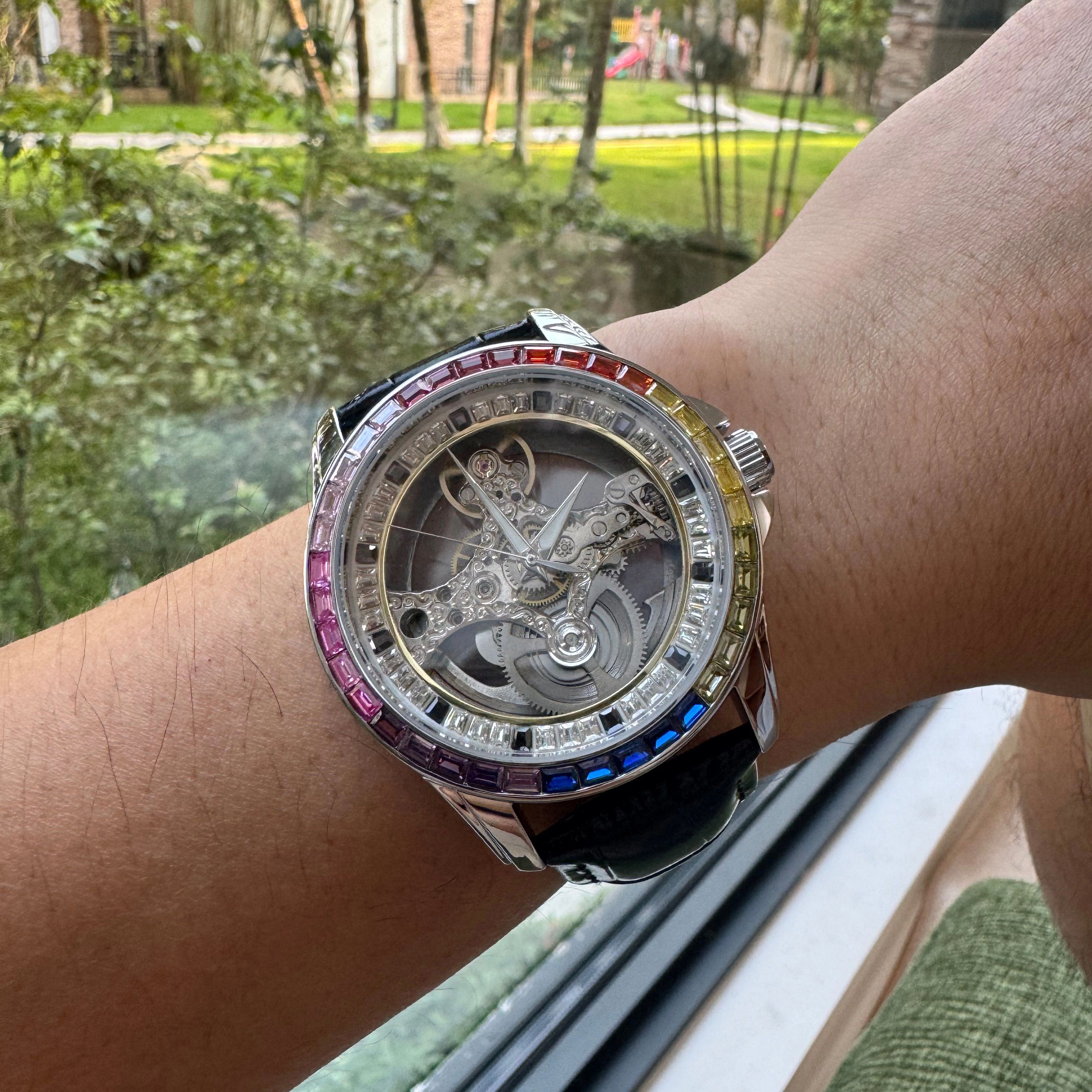 AOKULASIC Luxury Skeleton Auto - Luxury Watch All Black ulasan dan harga