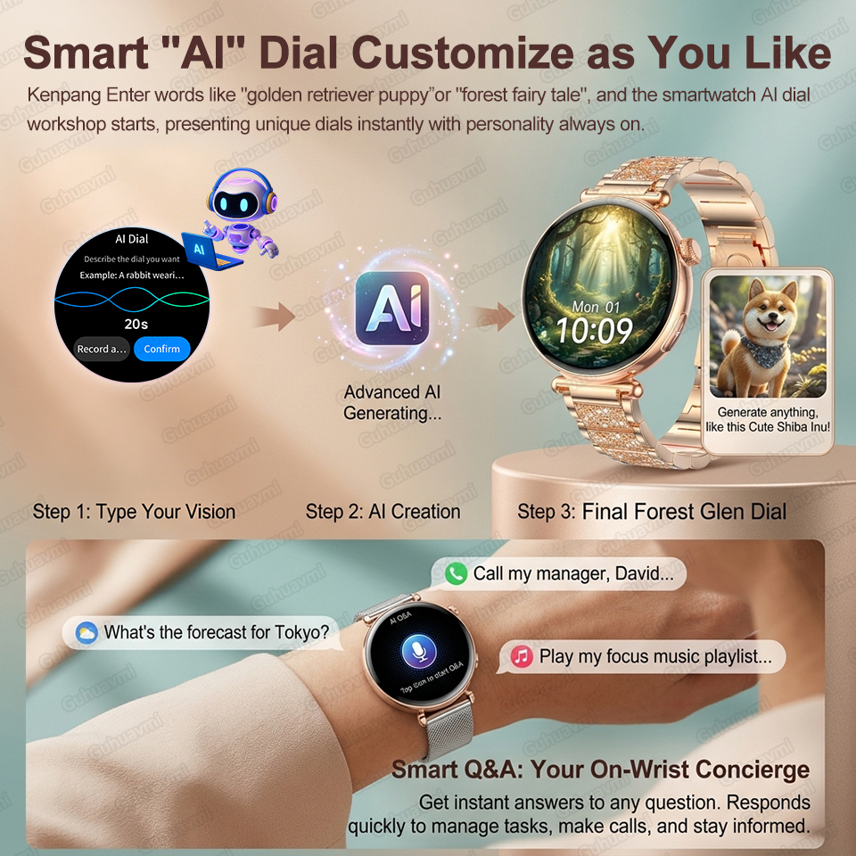 2026 New Women AI Smart Diagno - Gmt Dual Timezone Watch ulasan dan harga