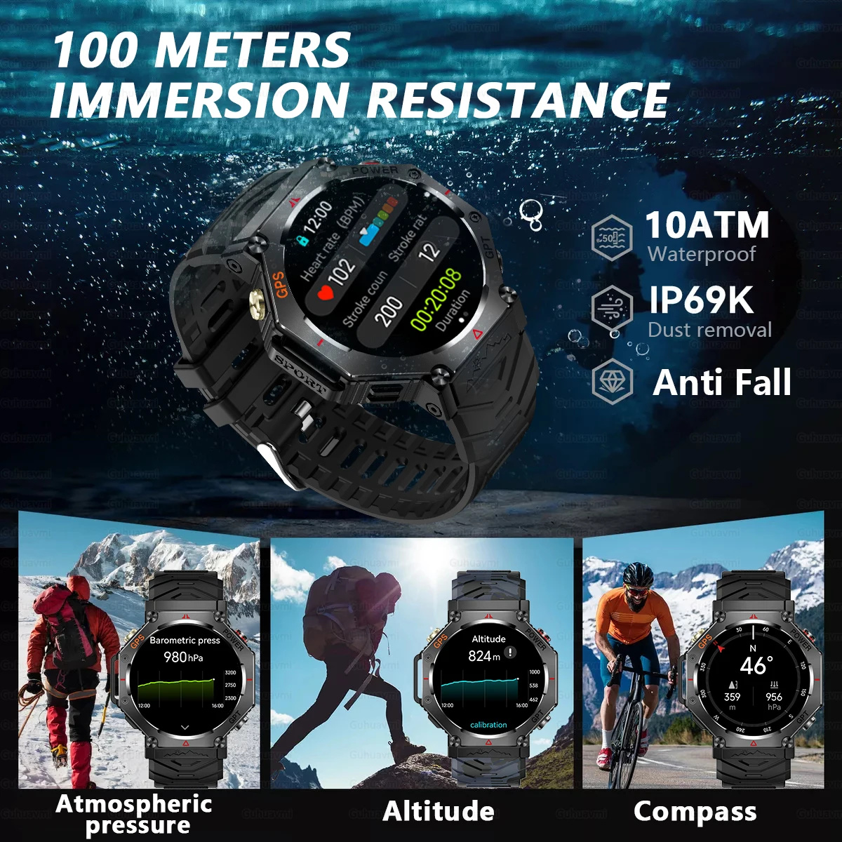 2026 New GPS Smart Watch Built - Gmt Dual Timezone Watch ulasan dan harga