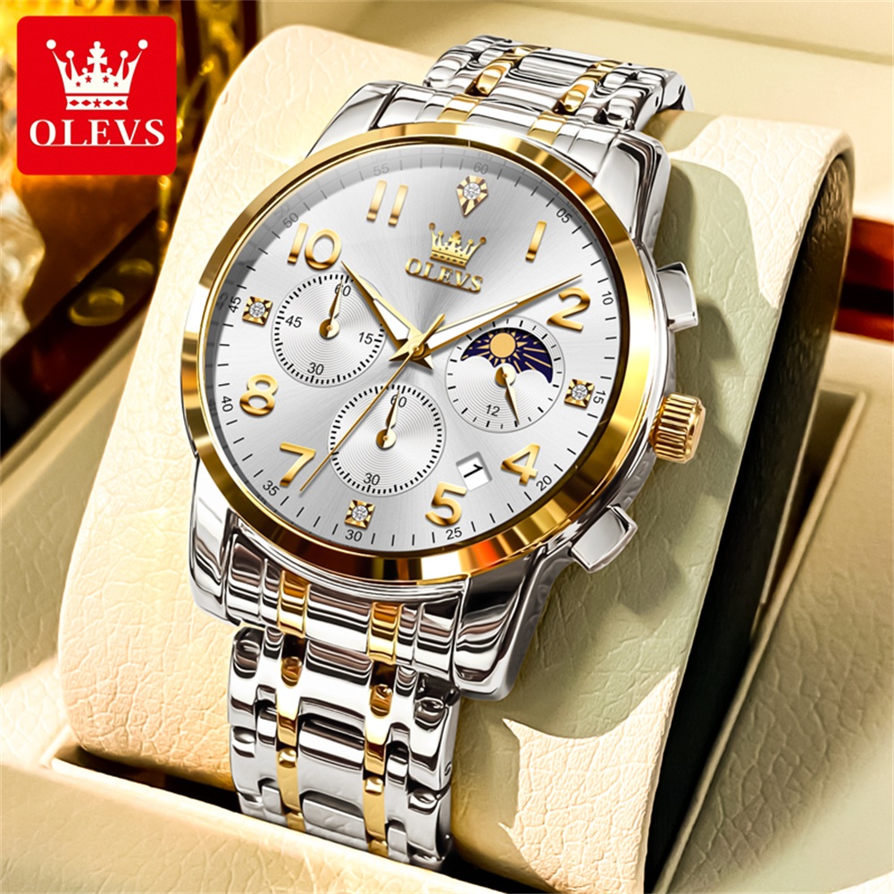 OLEVS 3628 Business Three Eye  - Luxury Watch With Arabic Numerals ulasan dan harga