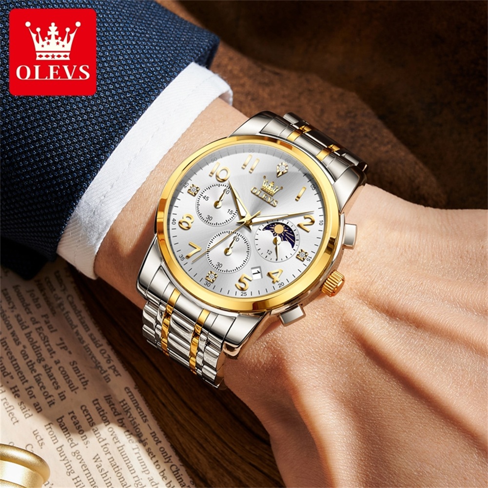 OLEVS 3628 Business Three Eye  - Luxury Watch With Arabic Numerals ulasan dan harga