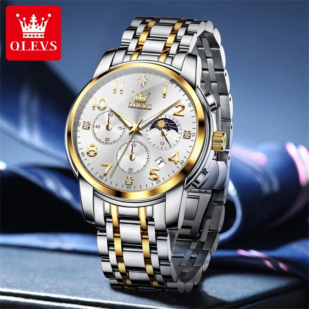 OLEVS 3628 Business Three Eye  - Luxury Watch With Arabic Numerals ulasan dan harga